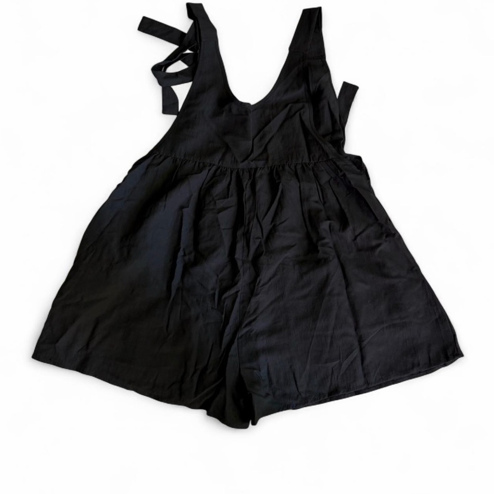 SHEIN EZwear Black Tie Shoulder Babydoll Romper with Pockets Size S - Picture 5 of 7